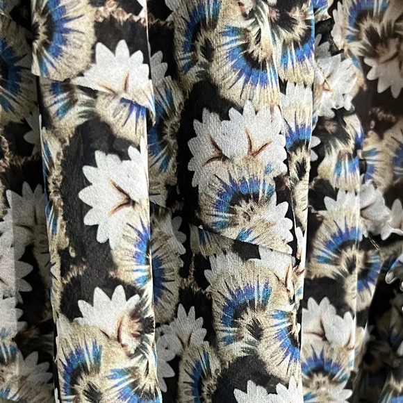 H&M Conscious Fairycore Flounced Dress Floral Feminine Chiffon Midi Size 4 - Picture 4 of 10